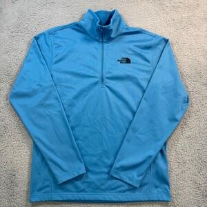 The North Face Mens M 1/4 Zip Pullover Fleece Jacket Light Blue